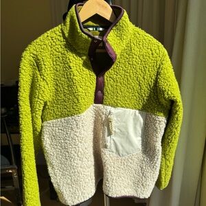 Tory Burch  Green and Cream Fleece Jacket